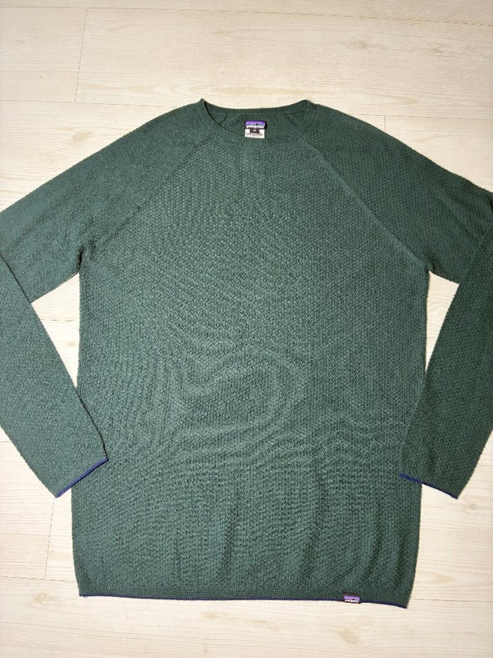 Patagonia Capilene Air Crew Men's XL Green Merino Wool Blend Sweater 36515
